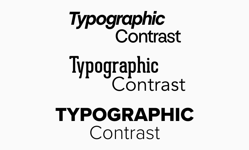 Shape is a powerful way to create contrast between your typeforms