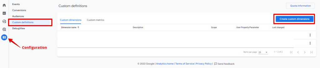 creating a blog post view custom dimension in google analytics 4