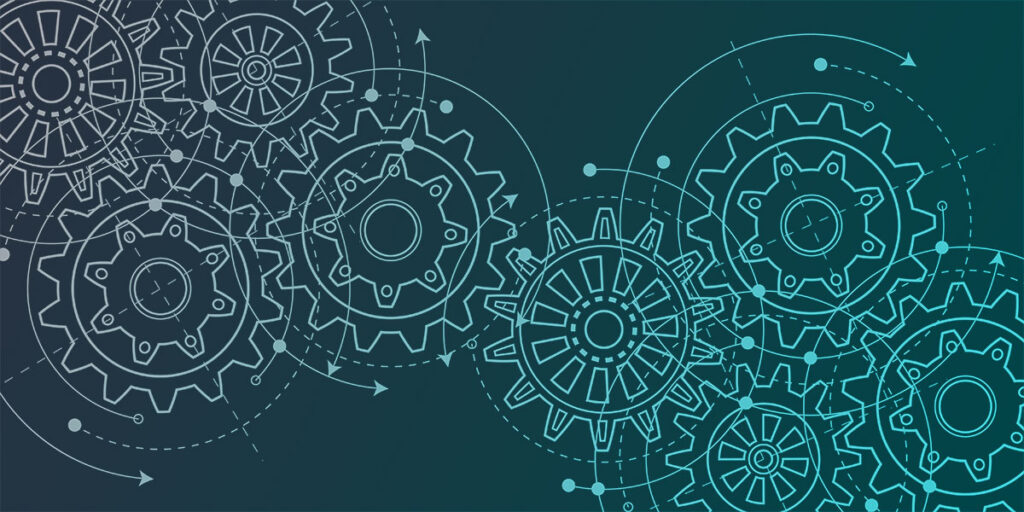 Abstract gears as a metaphor for B2B marketing automation