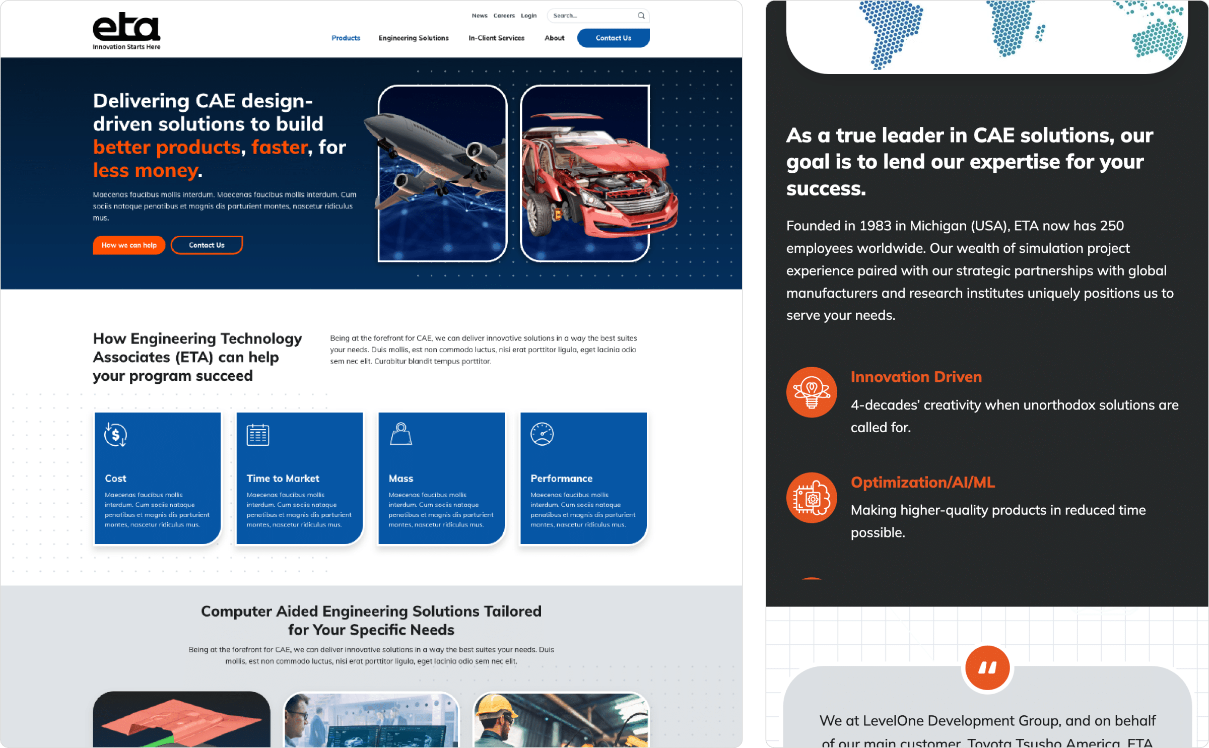 Desktop and Mobile images of the new ETA website redesign