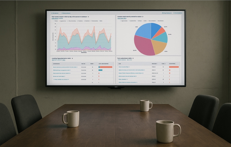 A HubSpot lead and sales dashboard showing no leads and sales coming from a website.